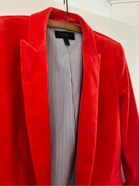 J.Crew Velvet One-Button Blazer G9101 Cinnabar Size 8